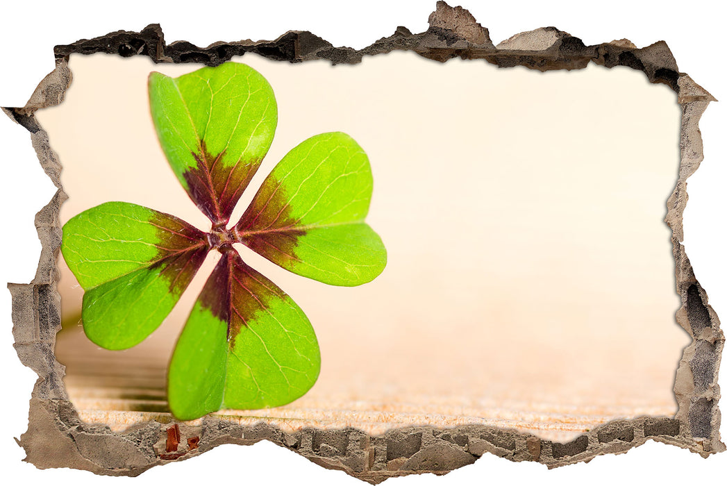 Pixxprint Glücks Kleeblatt mit 4 Blättern, 3D Wandtattoo