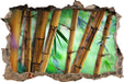 Alter Bambus Wald  3D Wandtattoo Wanddurchbruch