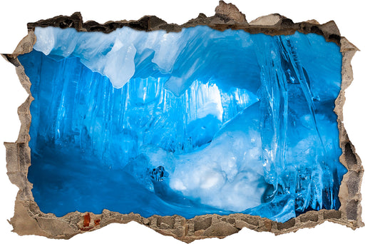 Prächtige Eishöhle  3D Wandtattoo Wanddurchbruch