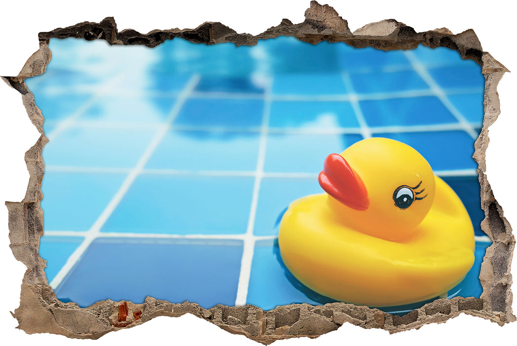 Pixxprint Quietsche Ente im Bad, 3D Wandtattoo