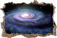 Sternenwirbel Galaxie  3D Wandtattoo Wanddurchbruch