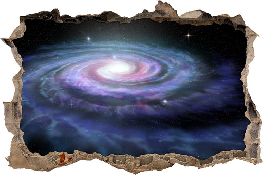 Sternenwirbel Galaxie  3D Wandtattoo Wanddurchbruch