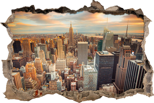 Skyline von New York 3D Wandtattoo Wanddurchbruch