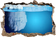 Riesiger Eisberg unter Wasser 3D Wandtattoo Wanddurchbruch