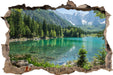Wunderschöner See im Wald 3D Wandtattoo Wanddurchbruch