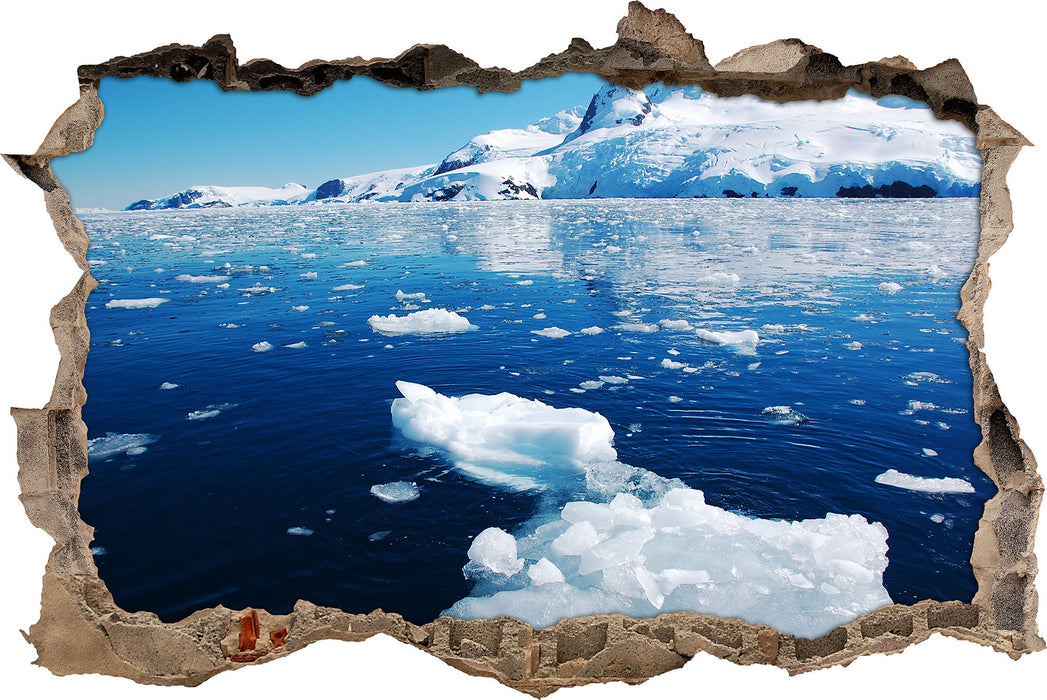 Pixxprint Eisbrocken im Meer, 3D Wandtattoo