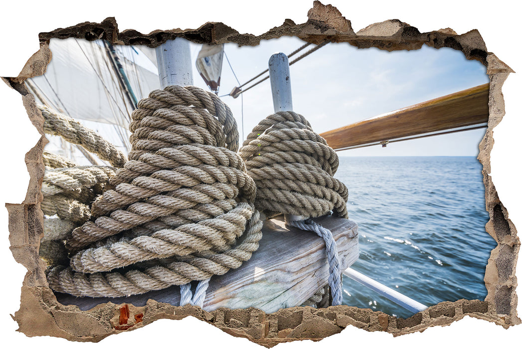 Pixxprint Tau auf einem Schiff, 3D Wandtattoo