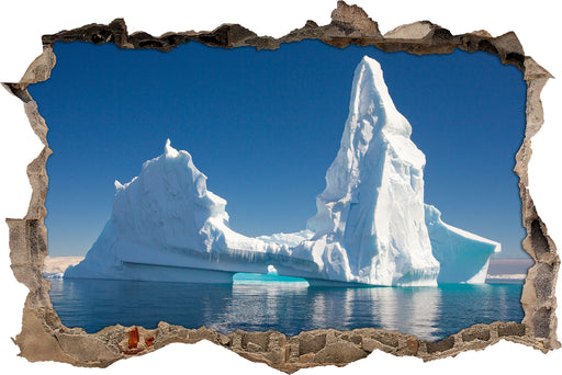 Riesiger kunstvoller Eisberg  3D Wandtattoo Wanddurchbruch