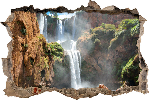 Spektakulärer Wasserfall  3D Wandtattoo Wanddurchbruch