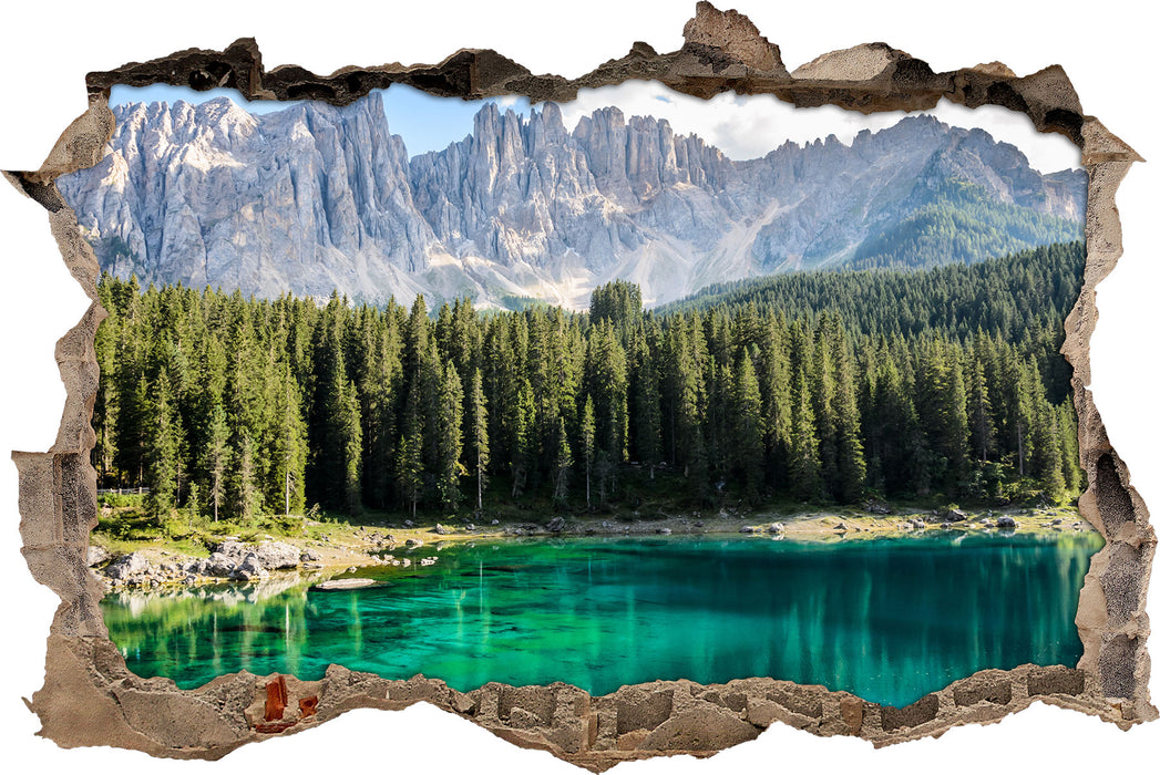 Pixxprint Wunderschöner klarer Bergsee, 3D Wandtattoo