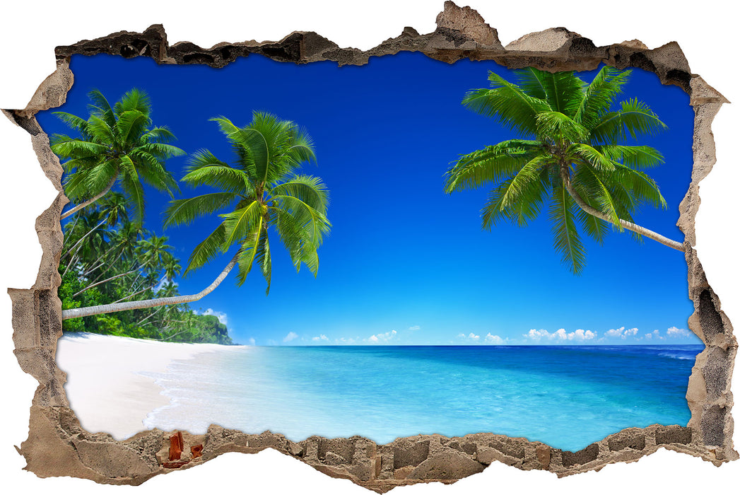 Pixxprint Palmen über dem Meer, 3D Wandtattoo