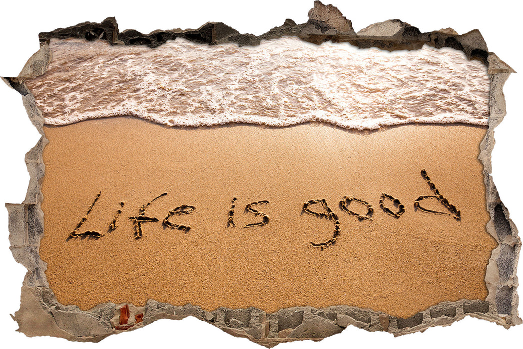 Pixxprint Sand Life is good, 3D Wandtattoo