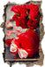 Rosen mit Herz  3D Wandtattoo Wanddurchbruch