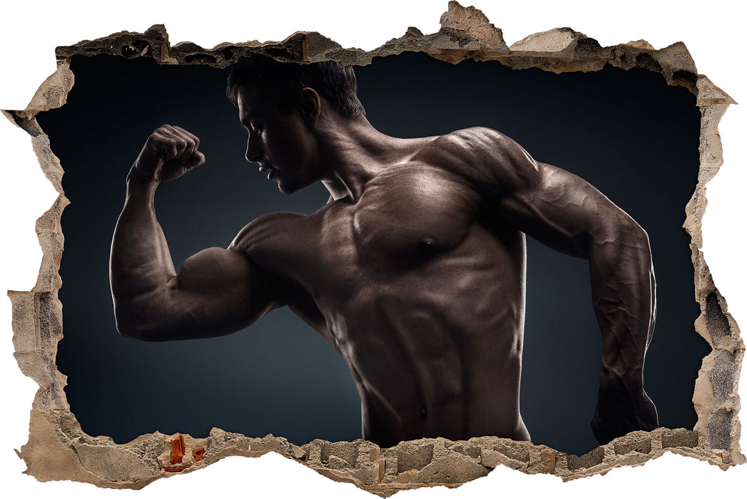 Pixxprint Starker Bodybuilder, 3D Wandtattoo
