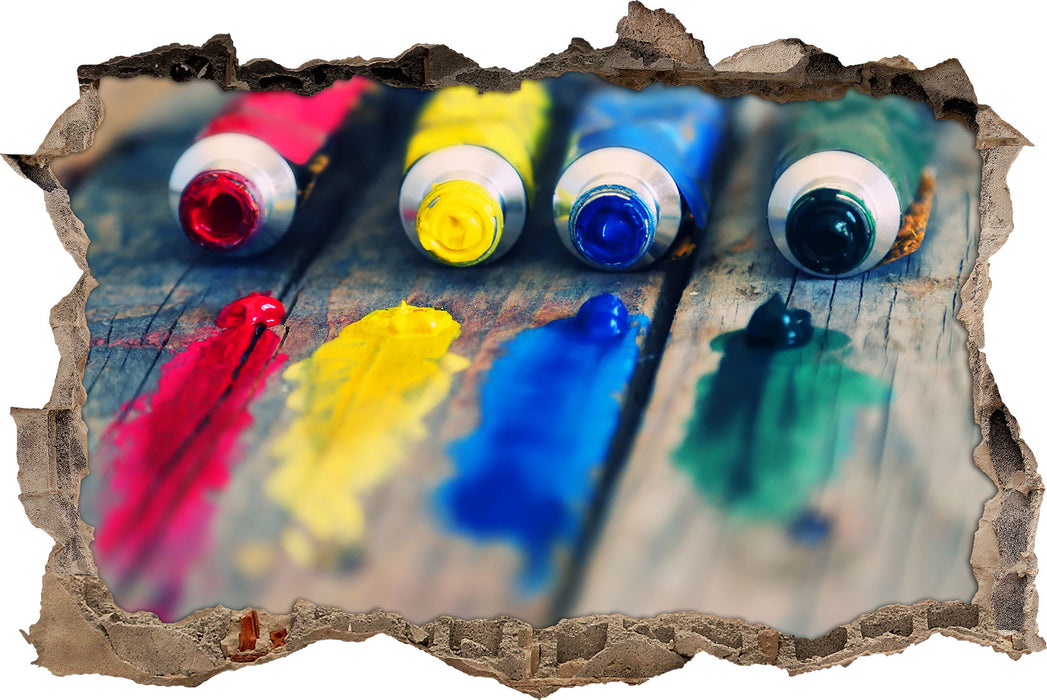 Pixxprint Farbtuben, 3D Wandtattoo