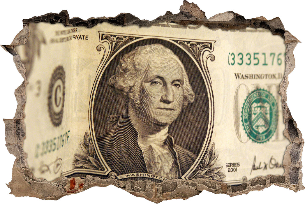 Pixxprint Geldschein Dollar, 3D Wandtattoo