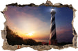 Cape Hatteras Leuchtturm  3D Wandtattoo Wanddurchbruch