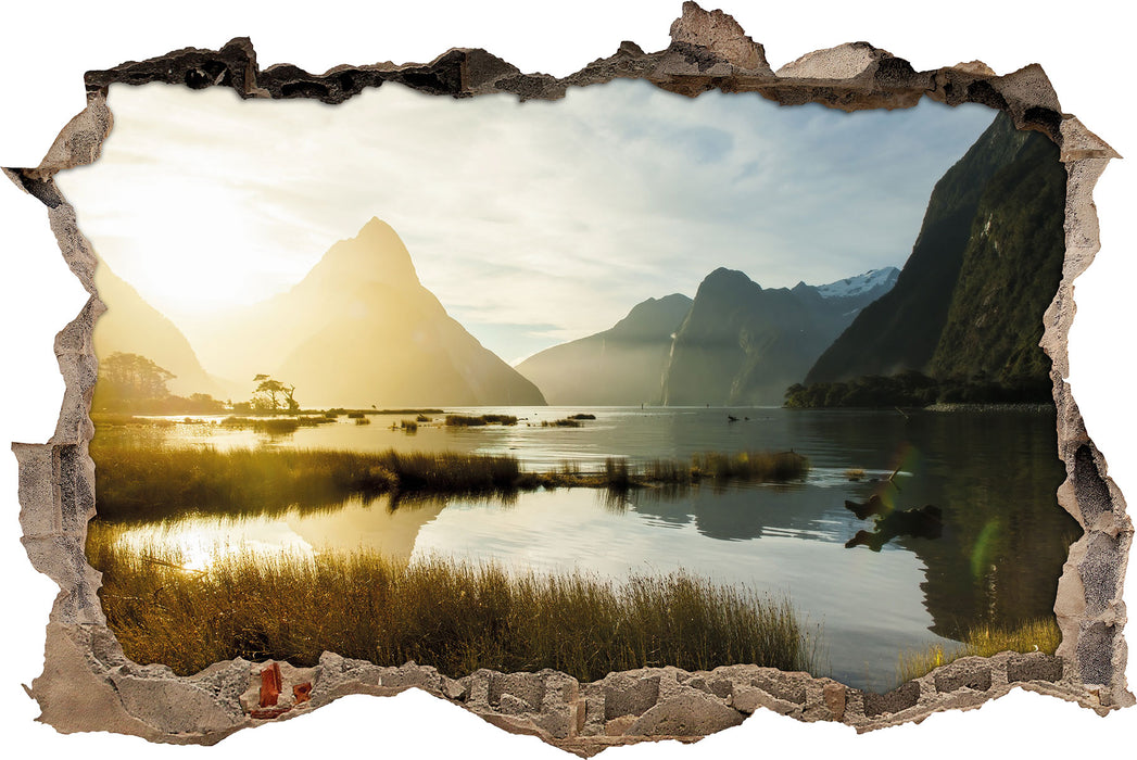 Pixxprint Milford Sound Neuseeland, 3D Wandtattoo