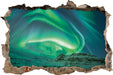 Nordlichter über Island  3D Wandtattoo Wanddurchbruch