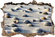 Muscheln im Sand  3D Wandtattoo Wanddurchbruch