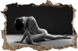 Schöne sexy Frau macht Yoga  3D Wandtattoo Wanddurchbruch