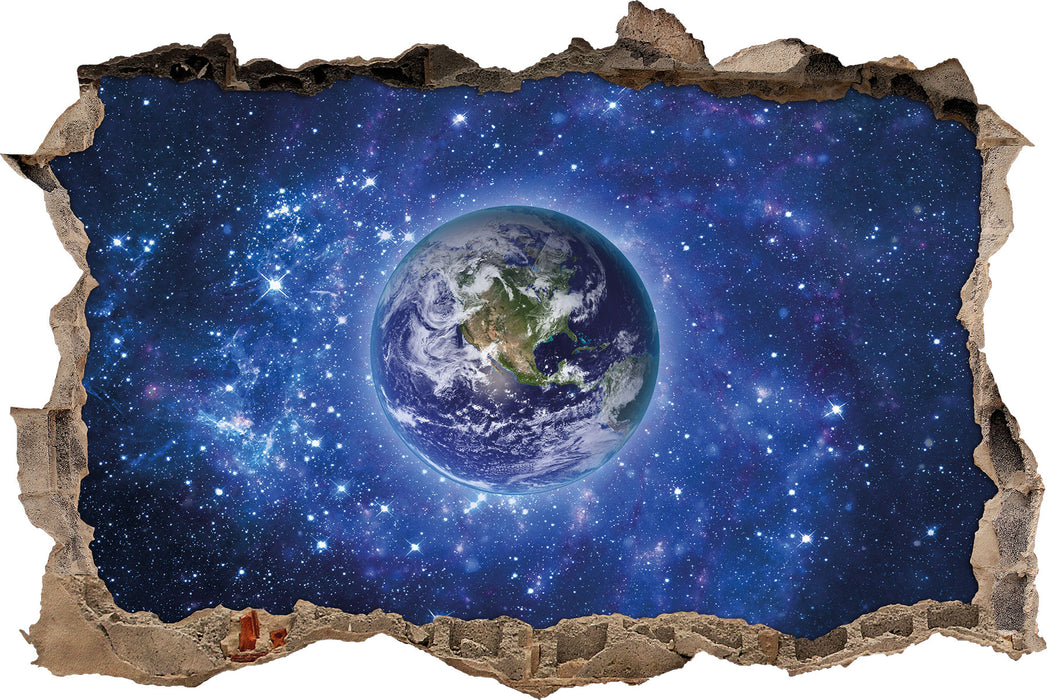 Pixxprint Planet Erde im Weltraum, 3D Wandtattoo