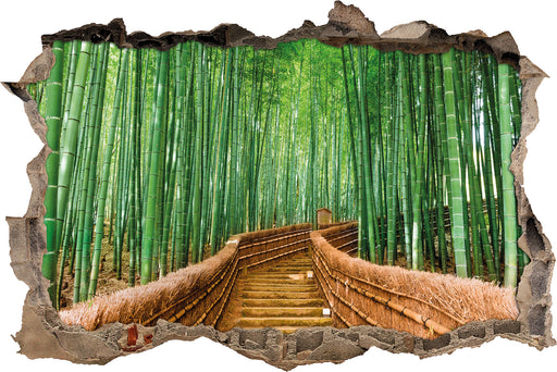 Kyoto Japan Bambuswald  3D Wandtattoo Wanddurchbruch