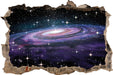 Spiralgalaxie im Weltall  3D Wandtattoo Wanddurchbruch