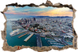 San Francisco bei Sonnenuntergang  3D Wandtattoo Wanddurchbruch
