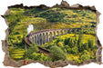 Eisenbahnviadukt in Schottland  3D Wandtattoo Wanddurchbruch