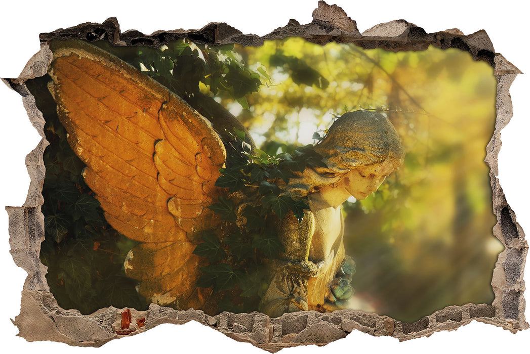 Pixxprint Goldenen Engel im Sonnenlicht, 3D Wandtattoo