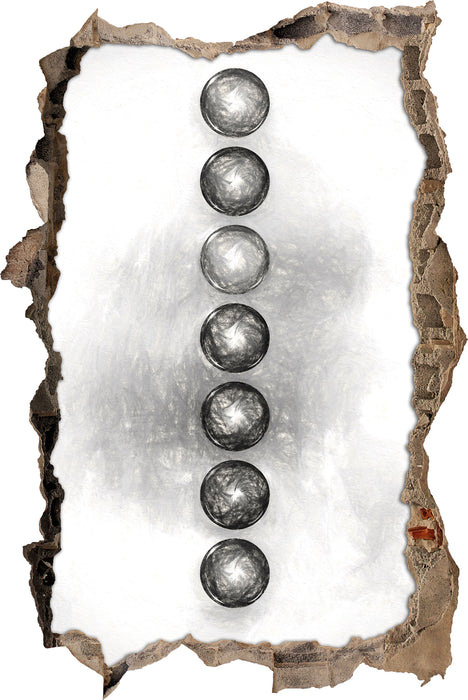 Pixxprint Chakra des Körpers B&W, 3D Wandtattoo