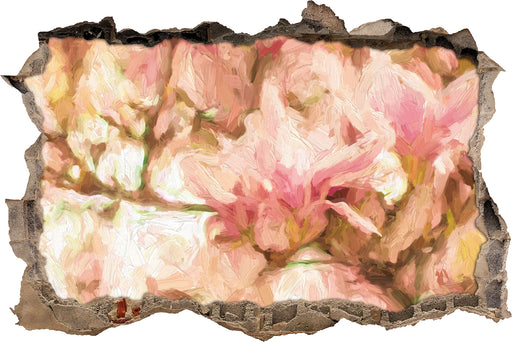 Magnolienblüten im Frühling 3D Wandtattoo Wanddurchbruch
