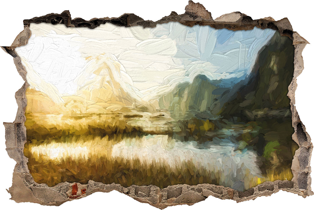 Pixxprint Milford Sound Neuseeland Kunst, 3D Wandtattoo