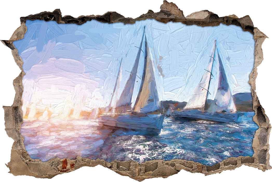 Pixxprint Luxusyachten bei Regatta, 3D Wandtattoo