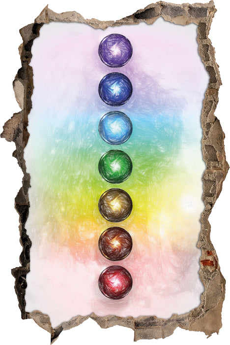 Pixxprint Chakra des Körpers, 3D Wandtattoo