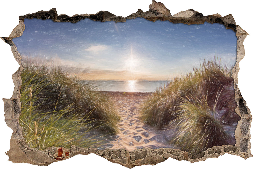 Pixxprint Weg ins Meer, 3D Wandtattoo