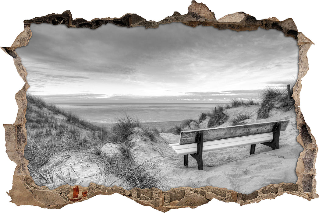 Pixxprint Blick auf das Meer B&W, 3D Wandtattoo