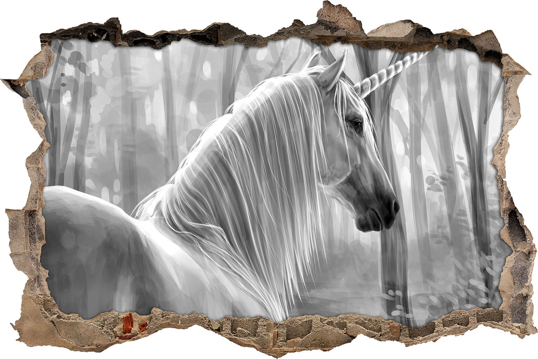 Pixxprint Einhorn im Wald, 3D Wandtattoo