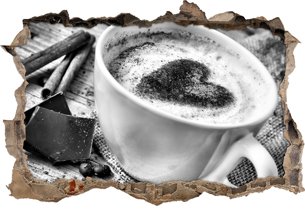 Pixxprint Kaffe Kaffeebohnen, 3D Wandtattoo