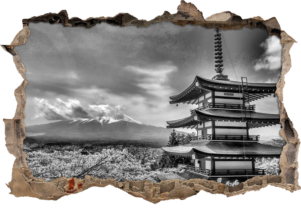 Pixxprint Japanisches Gebäude, 3D Wandtattoo