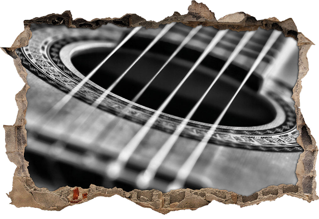 Pixxprint Gitarrensaiten and Music, 3D Wandtattoo
