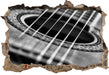 Gitarrensaiten and Music 3D Wandtattoo Wanddurchbruch
