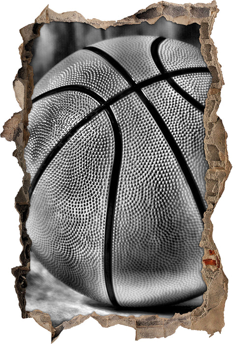 Basketball schwarzer Hintergrund 3D Wandtattoo Wanddurchbruch