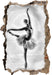 Ballerina 3D Wandtattoo Wanddurchbruch