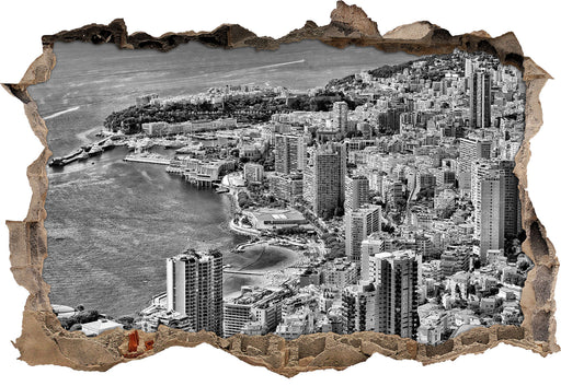 Blick auf das Monte Carlo 3D Wandtattoo Wanddurchbruch