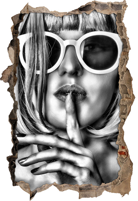 Pixxprint Frau mit Haaren, 3D Wandtattoo