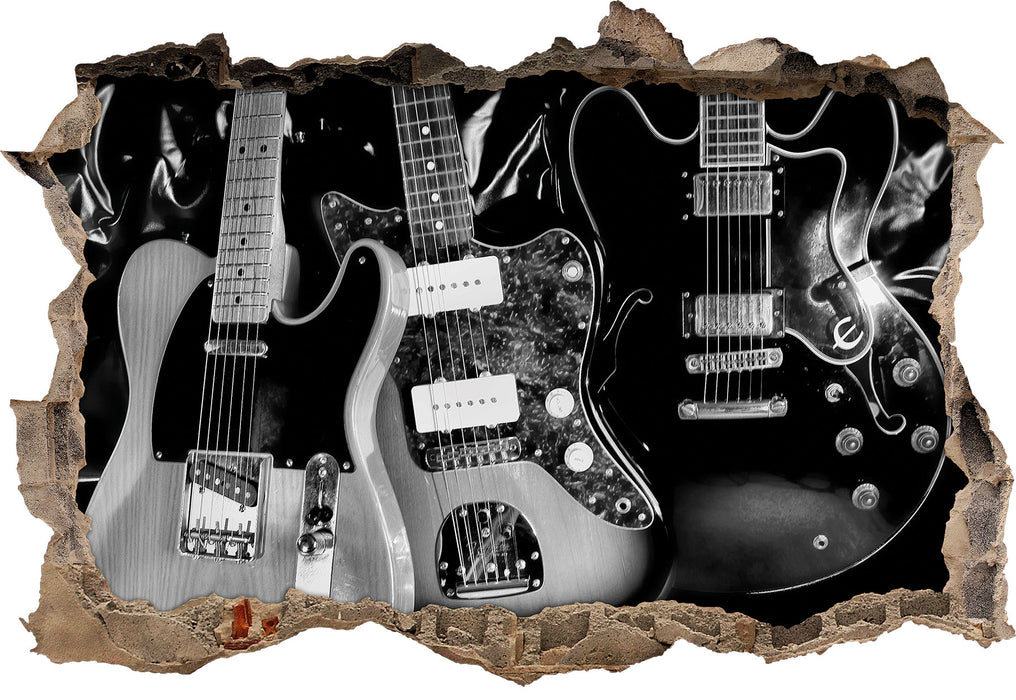 Pixxprint elegante E-Gitarren, 3D Wandtattoo
