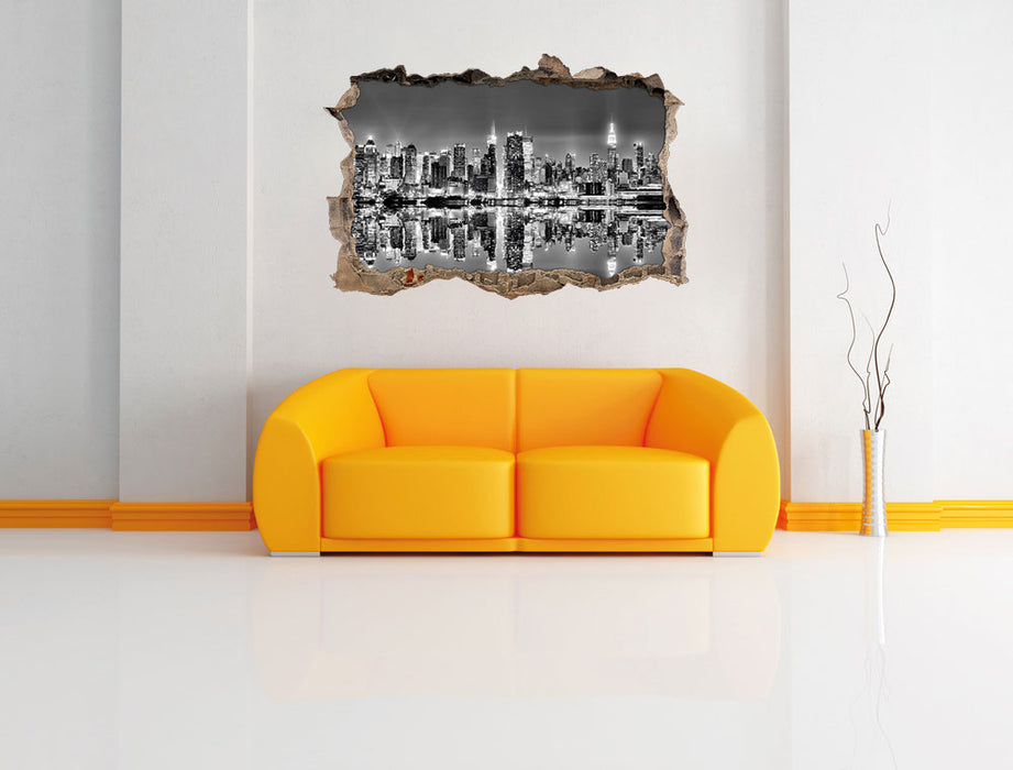 Manhattan Skyline 3D Wandtattoo Wanddurchbruch Wand