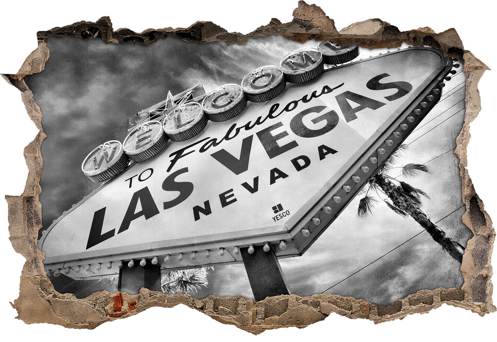 Pixxprint Las Vegas Retro Look, 3D Wandtattoo